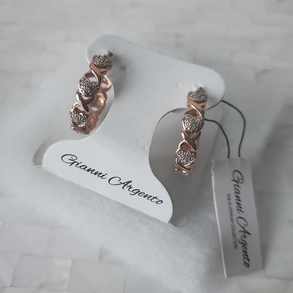 Gianni Argento Hoop Platinum Collection Earrings - Picture 2 of 4